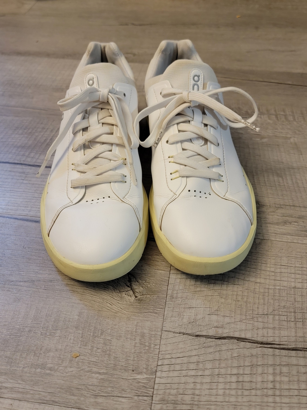 On Running White Leather Sneakers with Cream Sole